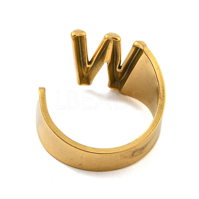 PVD Vacuum Plating 201 Stainless Steel Cuff Rings RJEW-Z032-01G-W-1