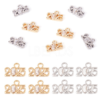 8Pcs 2 Colors Glass Charms KK-TA0001-77-1