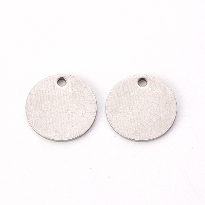 Non-Tarnish 201 Stainless Steel Stamping Blank Tag Pendants STAS-T058-12mm-P-1