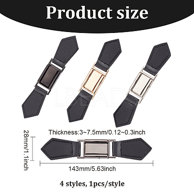 4 Sets 4 Colors PU Leather Buckles FIND-FG0002-29-1