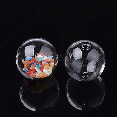 Handmade Blown Glass Globe Beads X-DH017J-1-25mm-1