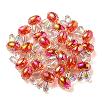UV Plating Rainbow Iridescent Acrylic Beads X1-PACR-E001-05D-1