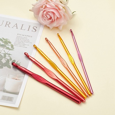 Aluminum Crochet Hooks Needles TOOL-S011-01-1