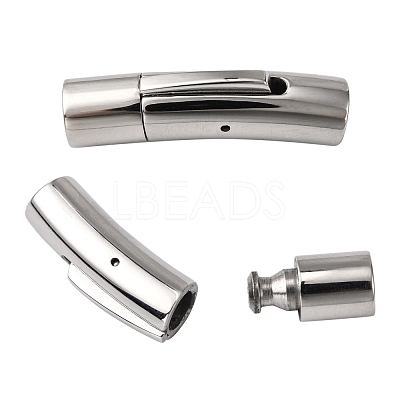 Tarnish Resistant Tube 304 Stainless Steel Bayonet Clasps STAS-Q034-1-1