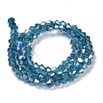 Transparent Electroplate Glass Beads Strands EGLA-A039-T4mm-B01-1