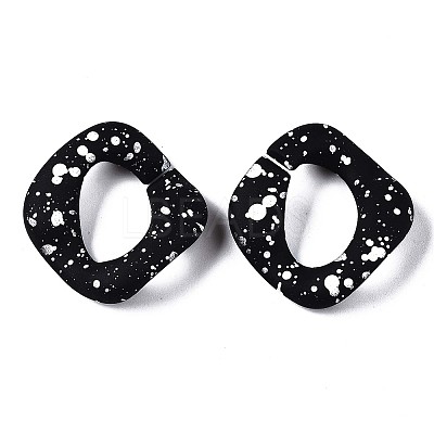 Spray Painted CCB Plastic Linking Rings LS-CCB-Q091-019B-1