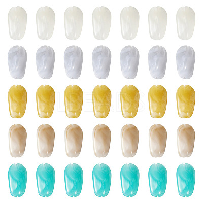 100Pcs 5 Colors Opaque Acrylic Beads OACR-TA0004-98-1