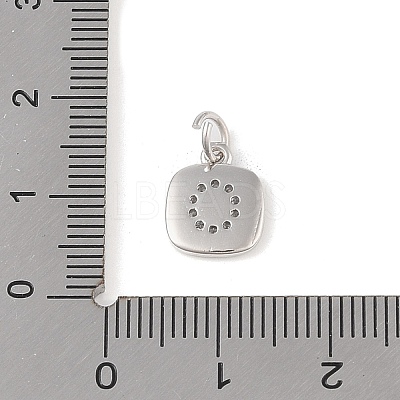 Rack Plating Brass Micro Pave CLear Cubic Zirconia Charms KK-E110-14P-O-1