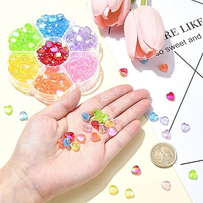 7 Colors Transparent Acrylic Beads OACR-YW0001-95-1