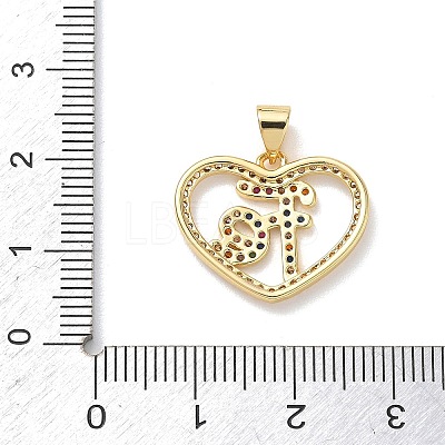 Brass Micro Pave Cubic Zirconia Pendants KK-L268-019G-05-1