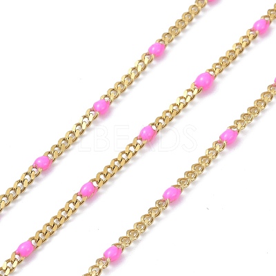 Ion Plating(IP) 304 Stainless Steel Enamel Curb Chains CHS-P013-01G-07-1