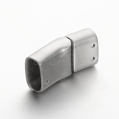 Tarnish Resistant Rectangle 304 Stainless Steel Matte Surface Magnetic Clasps with Glue-in Ends STAS-M195-06-1