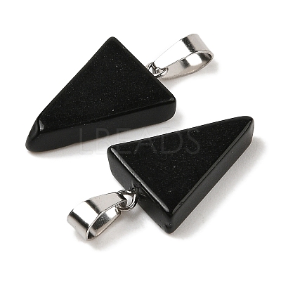 Natural Obsidian Pendants G-B127-04P-06-1