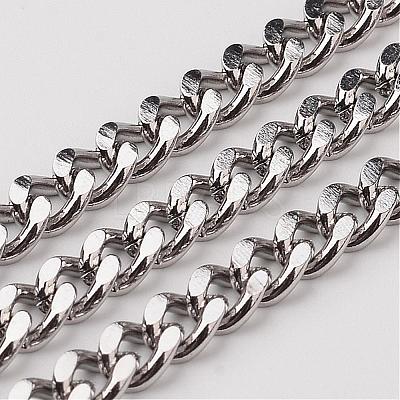 Tarnish Resistant 304 Stainless Steel Cuban Link Chains CHS-K001-19-5mm-1