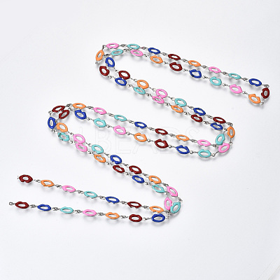 Brass Enamel Chains CHC-T012-24P-1