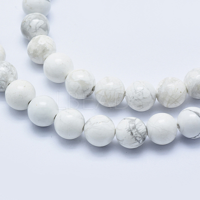 Natural Howlite Beads Strands X-G-P353-01-8mm-1