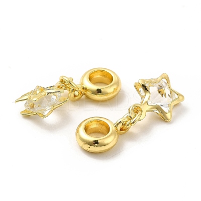 Clear Glass European Dangle Charms PALLOY-P289-07LG-1