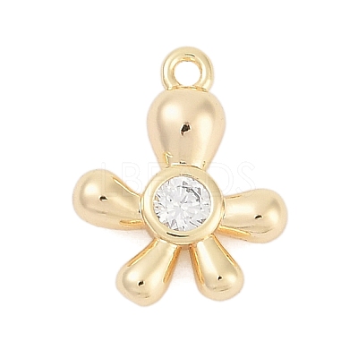 Brass Micro Pave Cubic Zirconia Pendants ZIRC-P122-03A-G-1