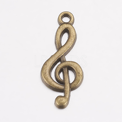 Tibetan Style Treble Clef Pendants LS-TIBEP-R315-AB-FF-1