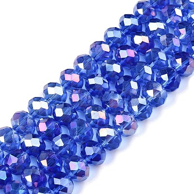 Electroplate Glass Beads Strands EGLA-A044-T8mm-B31-1