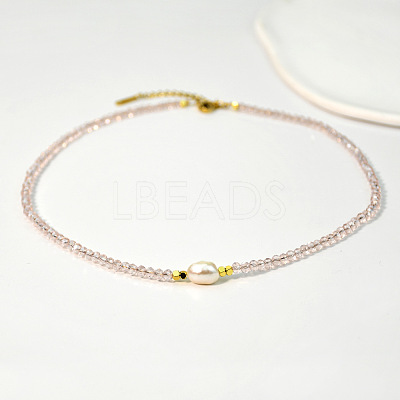 Natural Freshwater Pearl & Glass Beaded Necklaces for Women AC5368-8-1