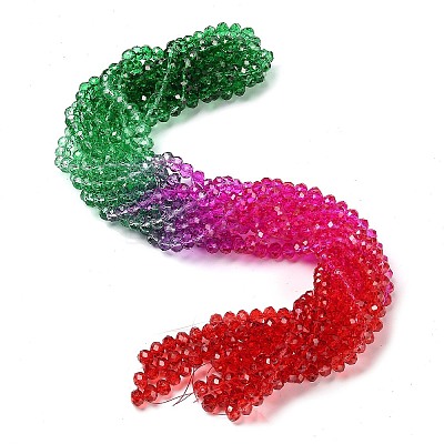 Transparent Painted Glass Beads Strands LS-DGLA-A034-T8mm-A24-1