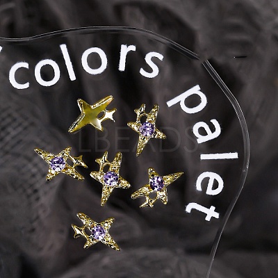 Star Alloy Rhinestone Cabochons MRMJ-WH0075-114-14-1