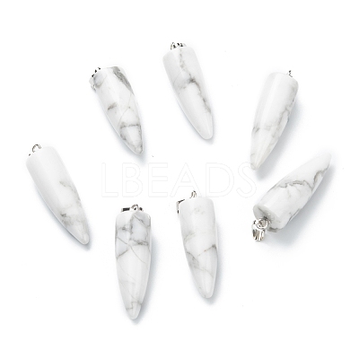 Synthetic Turquoise Pointed Pendants G-D040-01P-A03-1