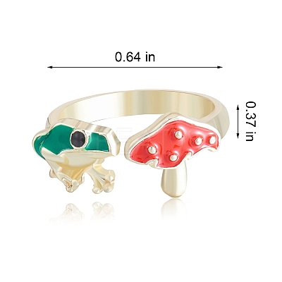 Frog & Mushroom Alloy Open Cuff Ring for Women JR943A-1