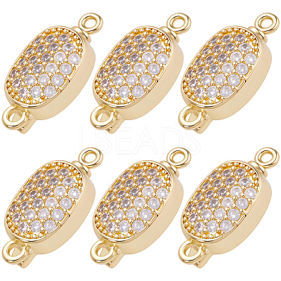 6Pcs Brass Micro Pave Clear Cubic Zirconia Box Clasps KK-BBC0019-66-1