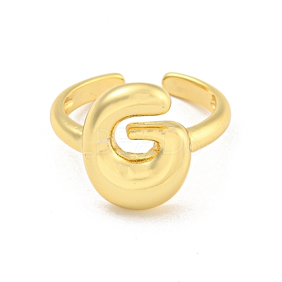 Brass Letter Open Cuff Rings for Women RJEW-G313-01G-G-1
