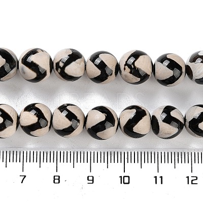 Natural Tibetan Wave Pattern dZi Agate Beads Strands G-B084-A02-01-1