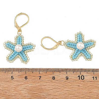 Brass Seed Glass Beads Leverback Earrings EJEW-MZ00759-02-1