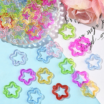 100Pcs Transparent Acrylic Pendants TACR-SP0001-33-1