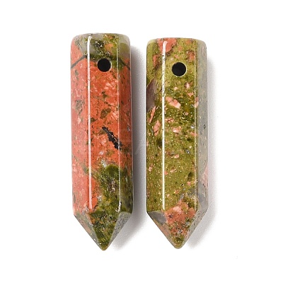 Natural Unakite Pointed Pendants G-D460-01E-1