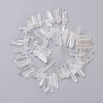 Natural Quartz Crystal Pointed Beads Strands G-L484-01-1