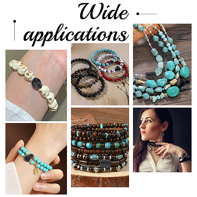 Dyed Synthetic Turquoise and Natural Obsidian Beads Sets G-AR0006-31-1