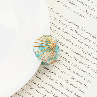Cellulose Acetate(Resin) Shell Shape Hair Claw Clips OHAR-PW0003-029D-1