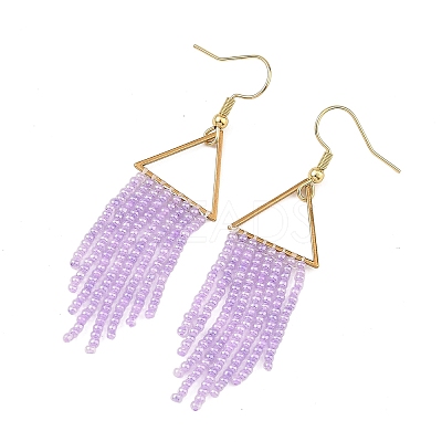 Glass Beaded Dangle Earrings EJEW-MZ00749-01-1