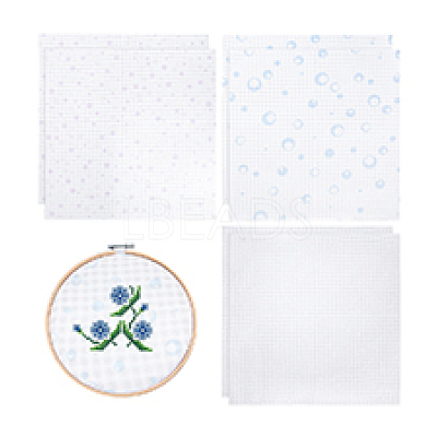 6Pcs 3 Colors 11CT Cross Stitch Fabric Sheets AJEW-PH0006-56-1