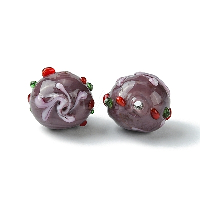 Handmade Bumpy Lampwork Beads FOIL-B001-08F-1
