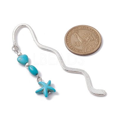 3Pcs 3 Styles Zinc Alloy Wavy Bookmarks AJEW-JK00297-1