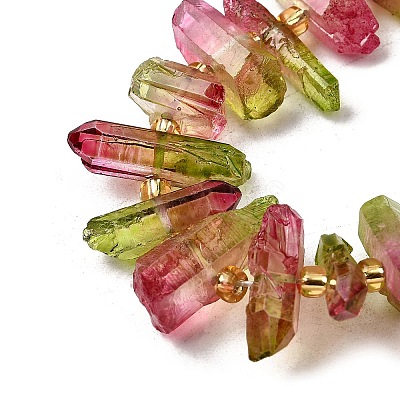 Electroplated Natural Quartz Crystal Beads Strands G-F800-D11-1