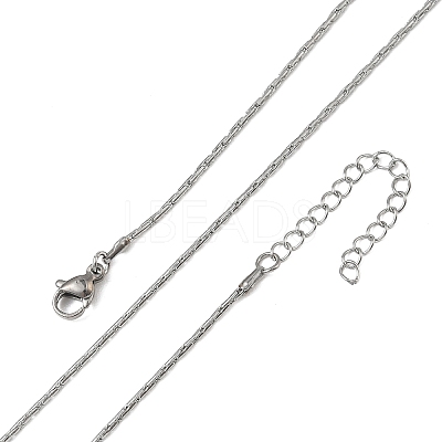 1.2MM 304 Stainless Steel Boston Link Chain Necklaces NJEW-D328-01P-01-1