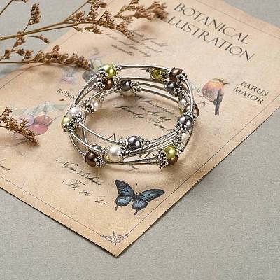 Five Loops Fashion Wrap Bracelets BJEW-JB05512-01-1