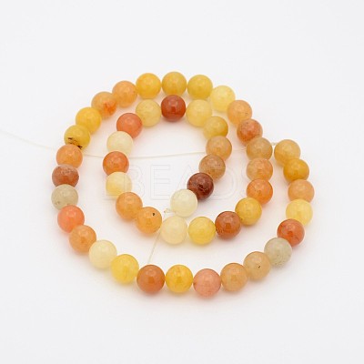 Natural Topaz Jade Round Bead Strands G-P070-24-6mm-1