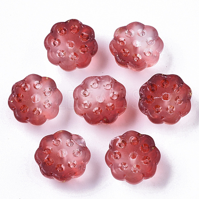 Two Tone Transparent Spray Painted Glass Beads X-GLAA-N035-06A-G03-1