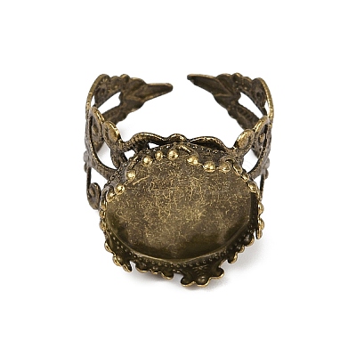 Cuff Brass Ring Cabochon Settings KK-G020-A-1