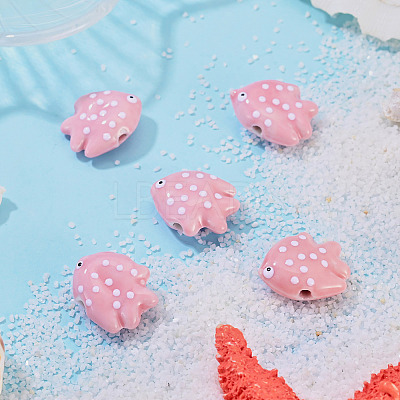 5Pcs Handmade Porcelain Beads PORC-TADJ0001-05I-1