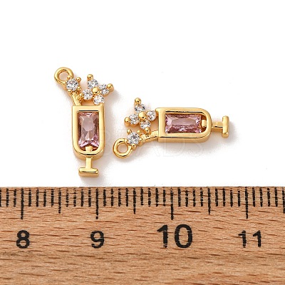 Brass Micro Pave Cubic Zirconia Pendants X1-KK-K382-28G-02-1